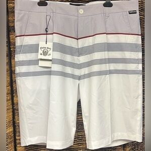 Tattoo‎ Golf White and Gray Striped Shorts- New with Tags, Zumba II Shorts, 36
